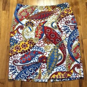 Pretty Paisley Talbots Pencil Skirt Sz 10P
